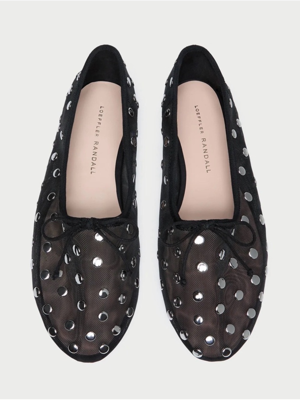 Loeffler Randall 🖤 Black/Silver Mesh Studded Ballet Flat